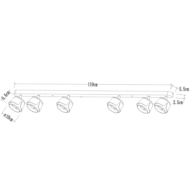 спот ARTE LAMP Amaks GX53 6х12Вт алюминий черный