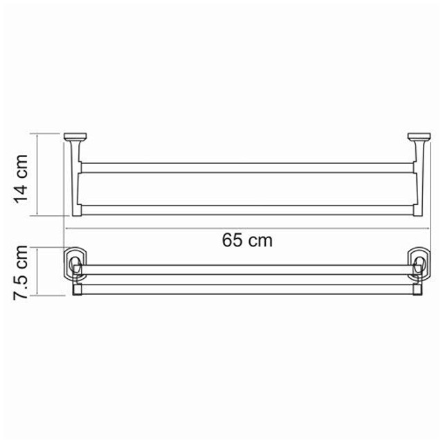полотенцедержатель WASSER KRAFT Oder двойная штанга