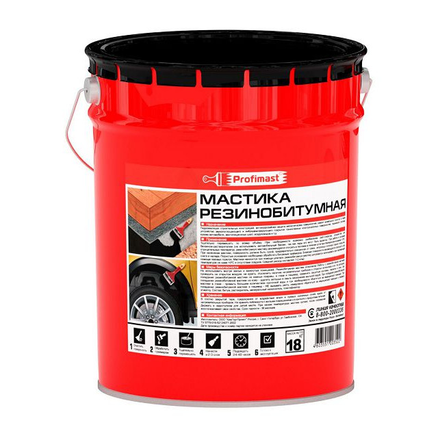 мастика резинобитумная PROFIMAST 21,5 л/18 кг, арт.4607952900707