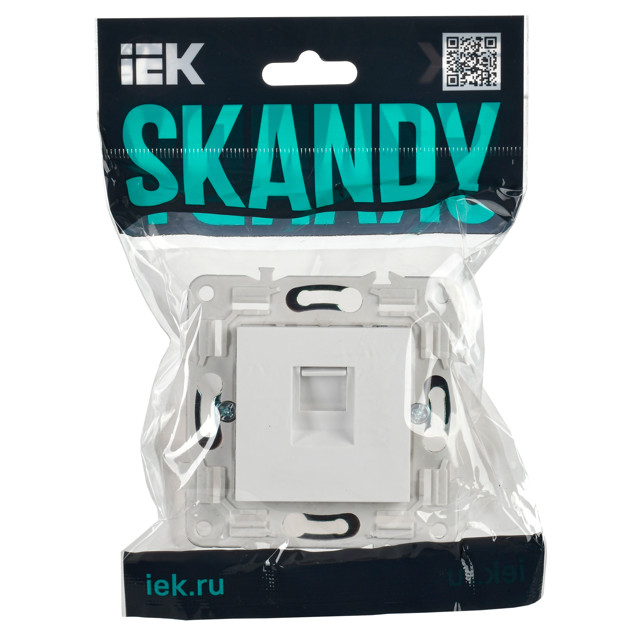 розетка компьютерная RJ45 кат.5E IEK Skandy арктический белый