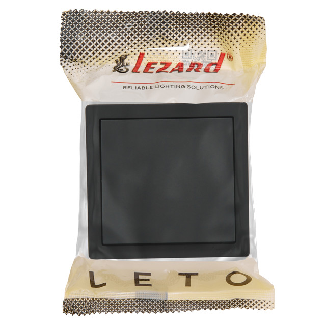 выключатель 1-клавишный LEZARD Leto чёрный бархат