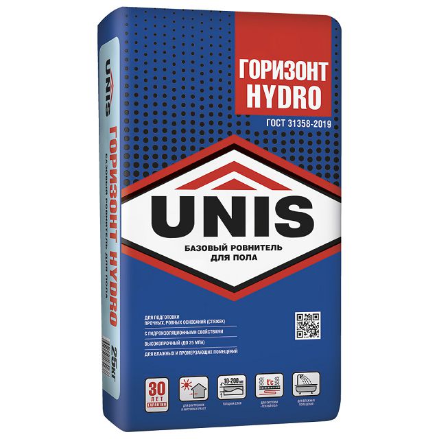 ровнитель для внутр. и наруж.работ UNIS Горизонт Hydro высокопроч. 25кг