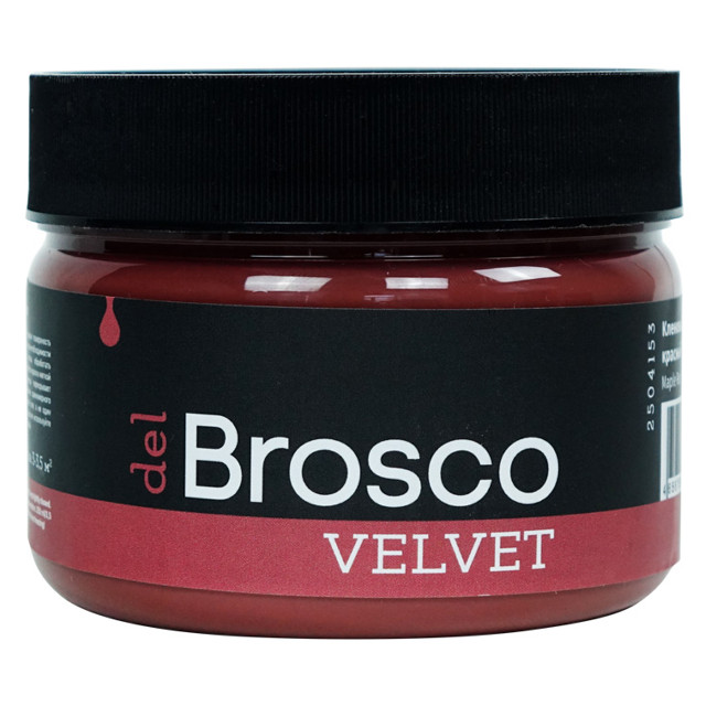 краска акриловая DEL BROSCO Velvet интерьерная 0,25л красная, арт.2504153