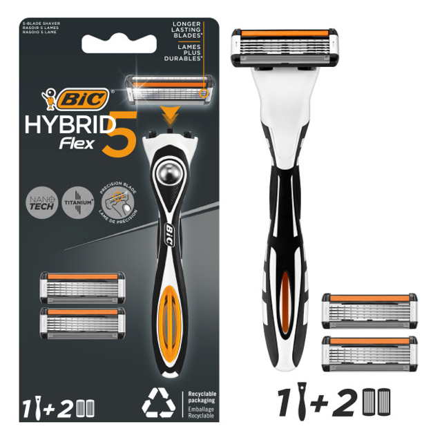 станок для бритья BIC Flex 5 Hybrid +  2 кассеты