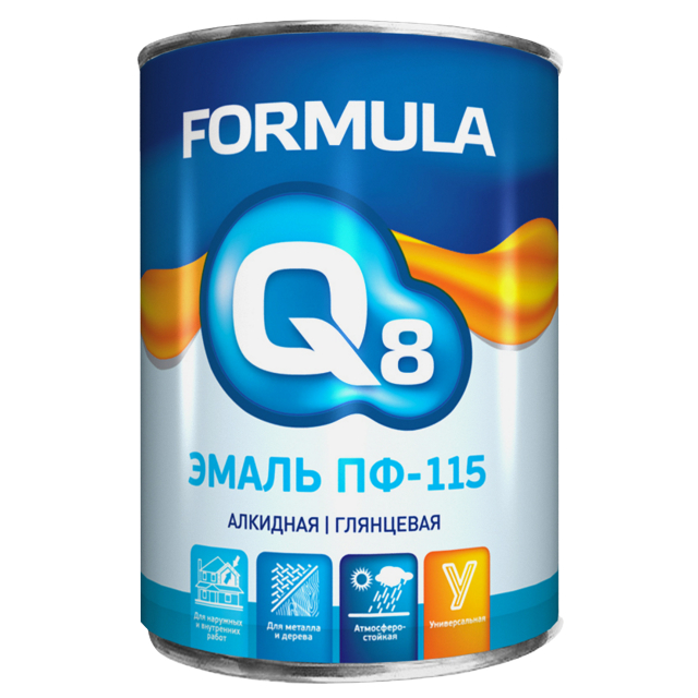 эмаль Q8 Formula ПФ-115 0,9кг красно-коричневая, арт.ЭК000133822