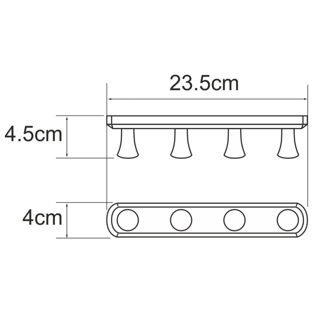 планка настенная с 4-мя крючками Wasser Kraft