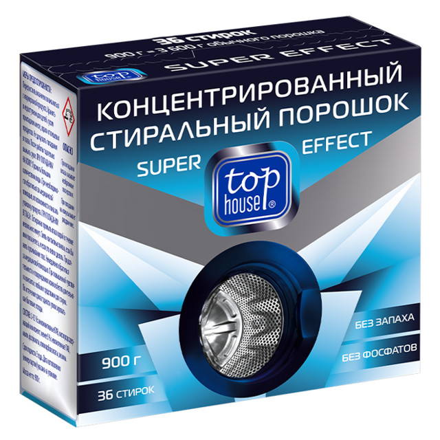 порошок стиральный TOP HOUSE Super effect 0,9кг концентрат