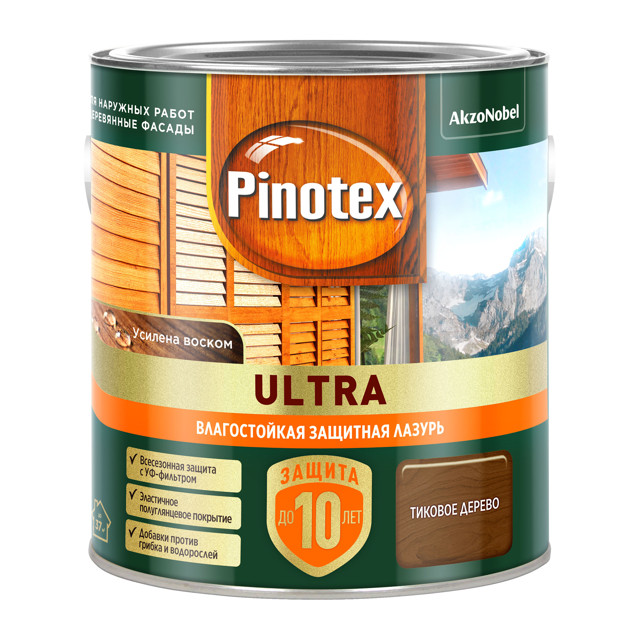 средство деревозащитное PINOTEX Ultra 2,5л тиковое дерево, арт.5803607