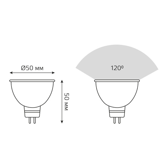 лампа GAUSS MR16 7Вт GU5.3 LED 630Лм 4100K