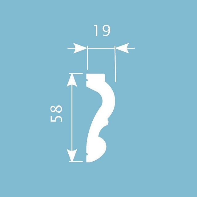 молдинг COSCA 58х19х2000мм белый, арт.СПБ067614/МХ024