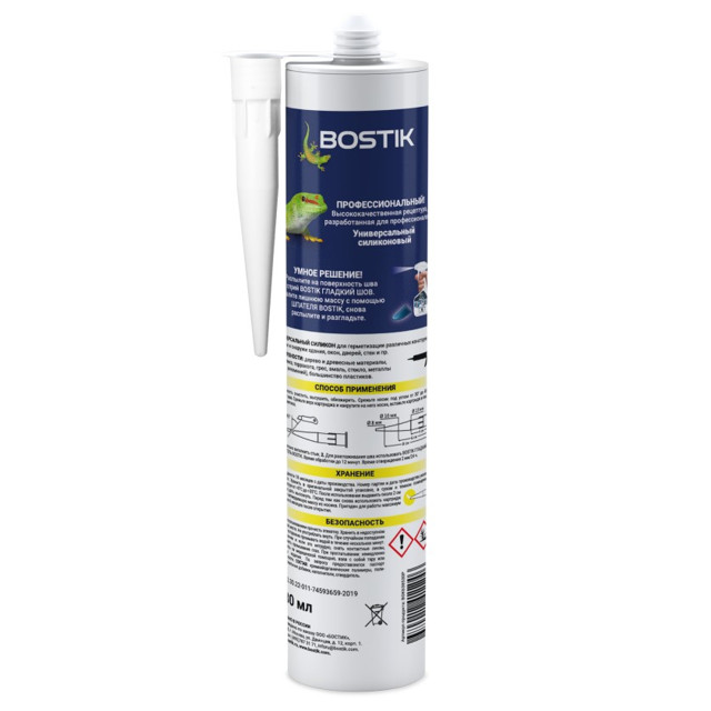 герметик силиконовый BOSTIK Perfect Seal универсальный 280мл прозрачный, арт.BOK638530P