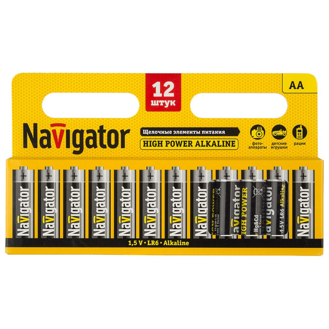 батарейка NAVIGATOR High Power АА алкалиновая 12шт