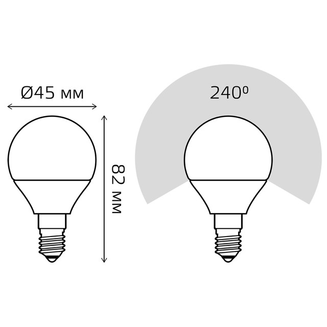лампа GAUSS Elementary 10Вт Е14 LED 730Лм 4100K шар