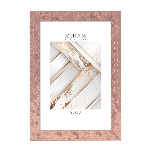 фоторамка МИРАМ соты 200х300мм розовое золото пластик