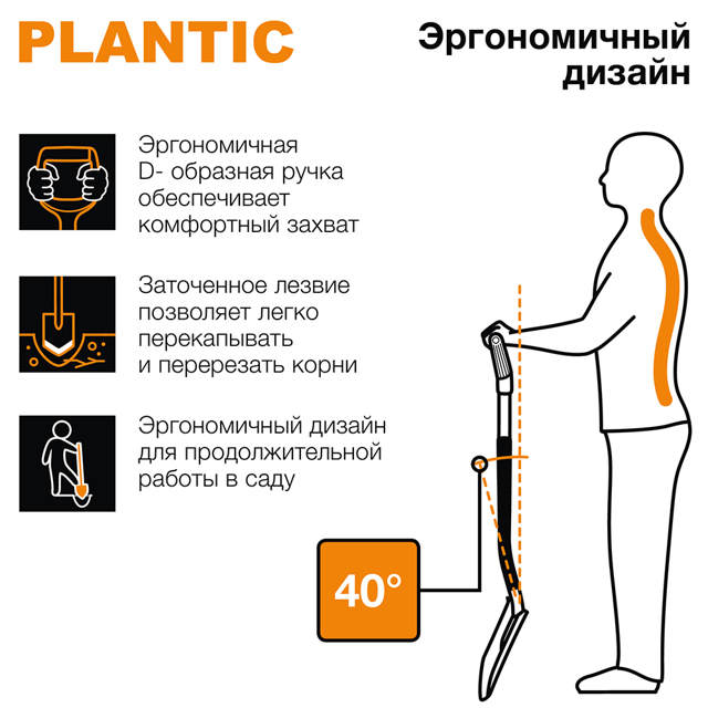 лопата штыковая PLANTIC Terra 116х19,5см стальной черенок