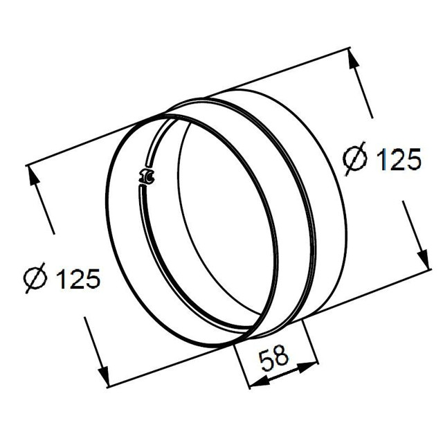 соединитель AWENTA D125мм пласт белый