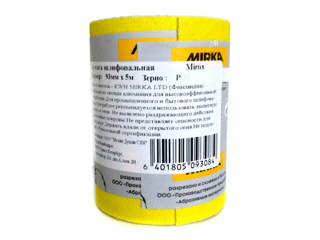 бумага шлифовальная Mirox 93мм x 5м Р60, арт.00000001932