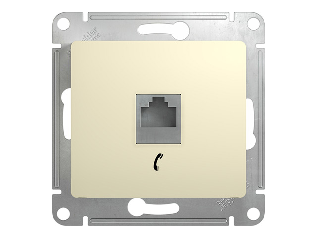 розетка 1 пост тел. RJ11 SCHNEIDER ELECTRIC Glossa, бежевый