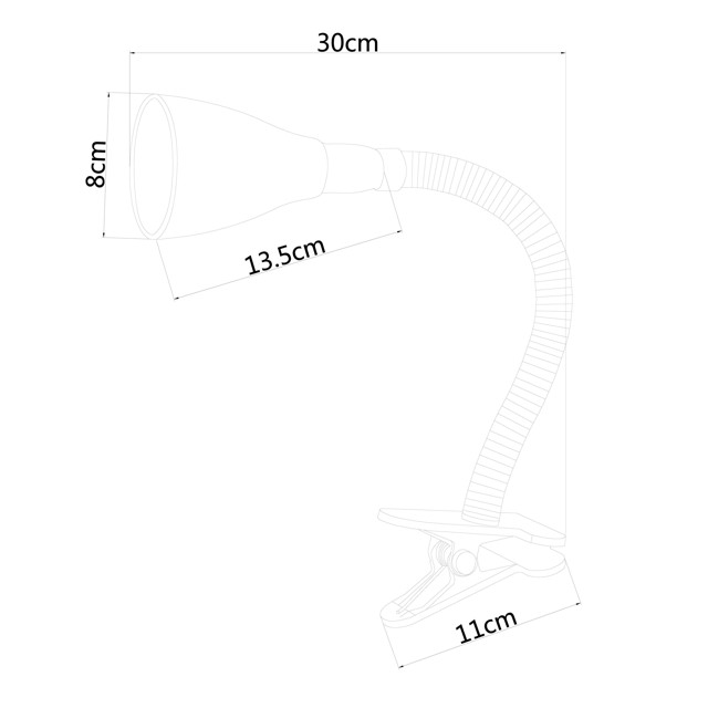 лампа настольная на прищепке ARTE LAMP Cord 1х40Вт E14 металл пластик белый