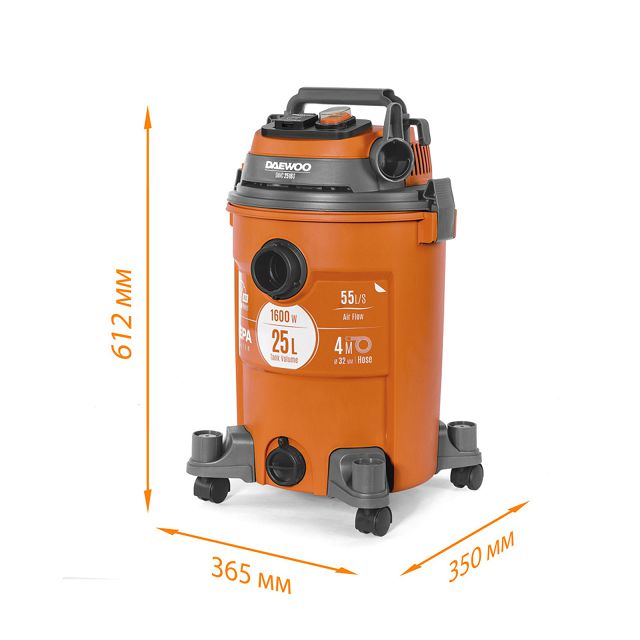 пылесос строительный DAEWOO DAVC 2516S 1600Вт