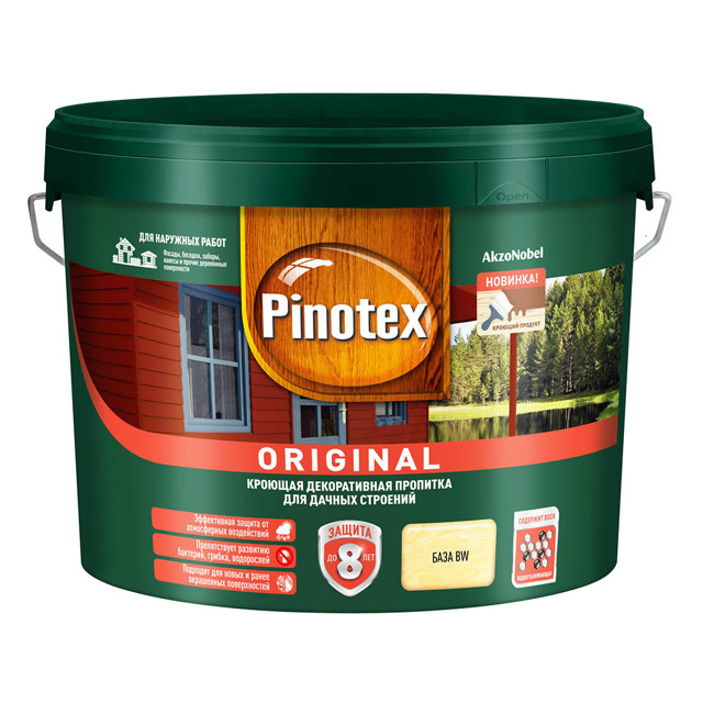 средство деревозащитное PINOTEX Original 9л база BW, арт.5279190