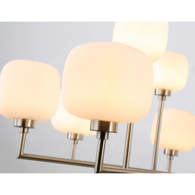 люстра потолочная AMBRELLA High Light G9х12 40Вт сатин никель/белый матовый