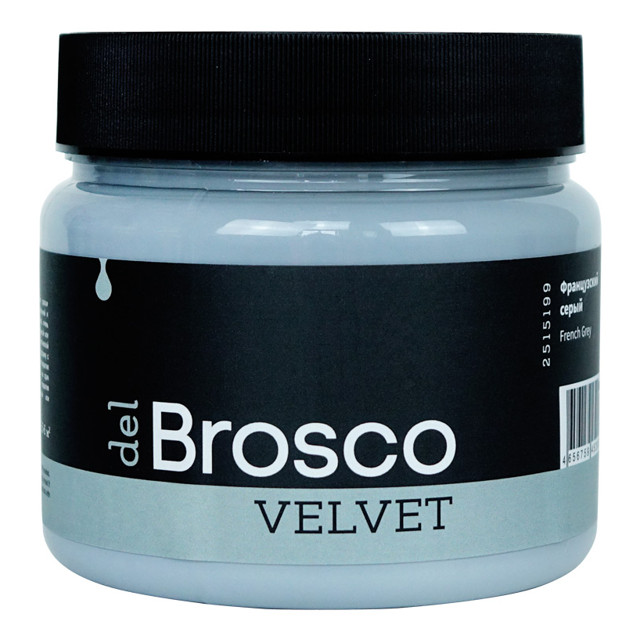краска акриловая DEL BROSKO Velvet интерьерная матовая 400мл французский серый арт.2515199