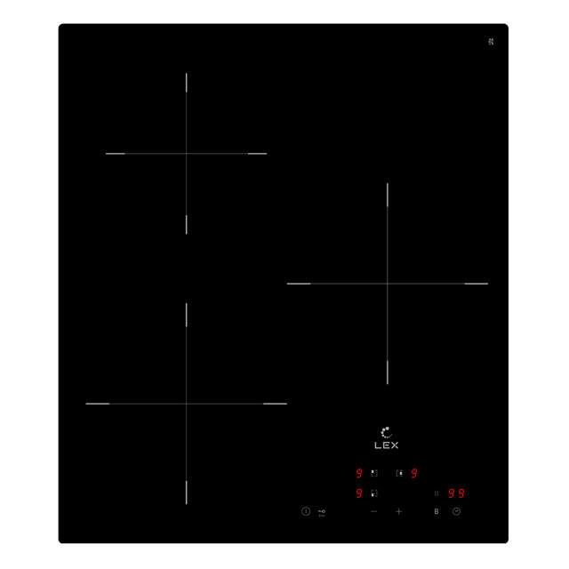 поверхность индукционная LEX EVI 430 A BL 45см 3 конфорки черный