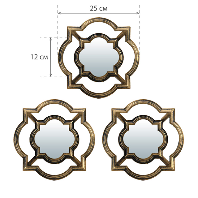 набор зеркал QWERTY Канны D250мм бронза пластик/стекло