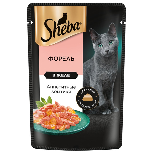 корм для кошек SHEBA форель желе 75г