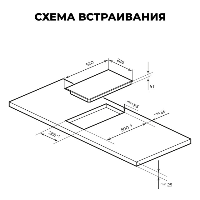 поверхность электрическая LEX EVH 320M BL 2 конфорки черный