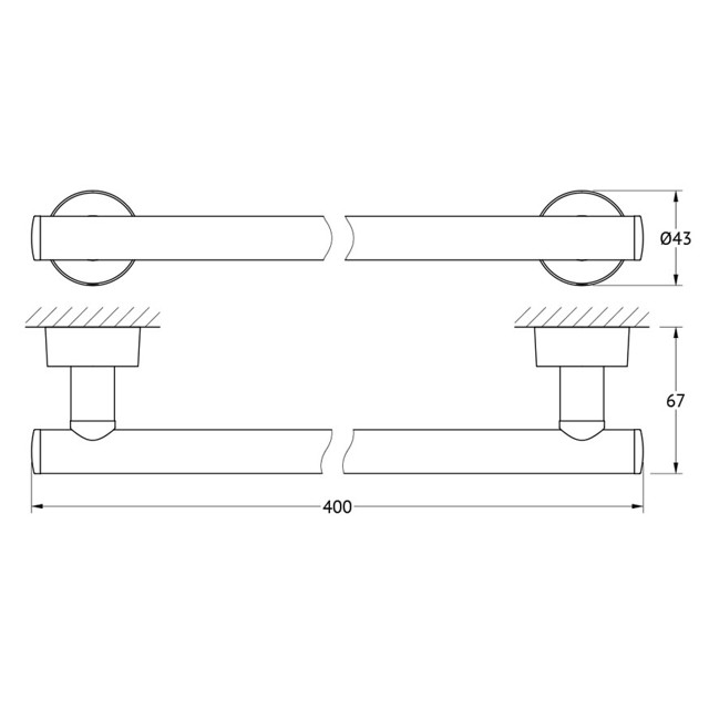 полотенцедержатель FBS Nostalgy 40см хром латунь