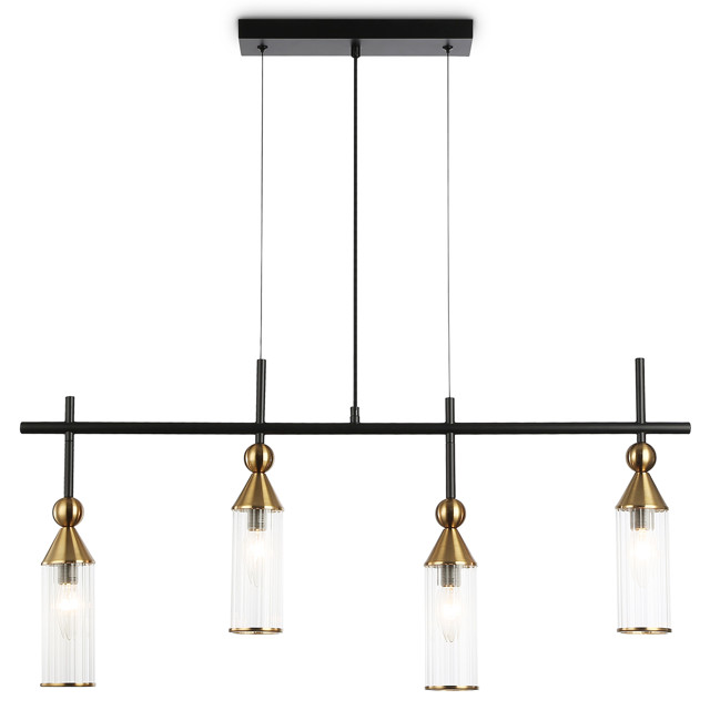 светильник подвесной AMBRELLA High Light E14 4х40Вт черный/латунь/прозрачный