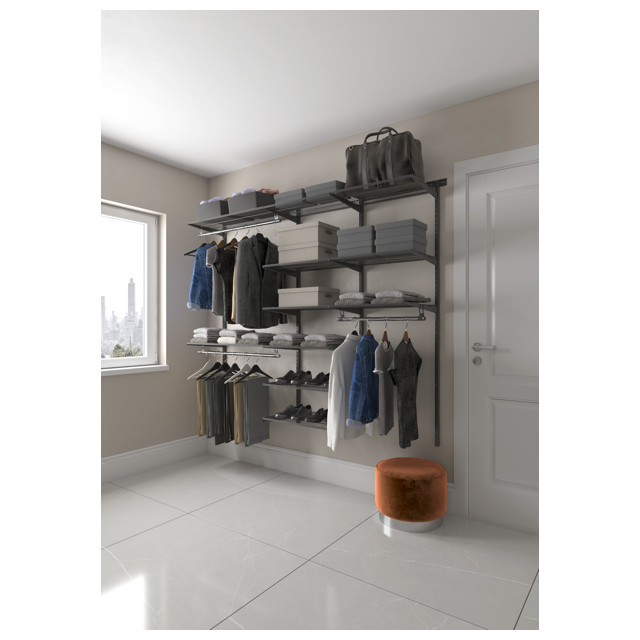 гардеробная система ПРАКТИК Home Max G210 2050x2250x450мм графит