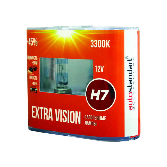 лампа AUTO STANDART H7 12В 55Вт +45% Extra Vision 2шт