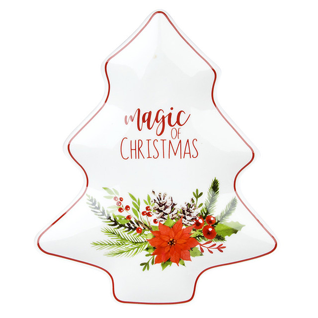 блюдо NOUVELLE HOME Magic of christmas 17,5х21,5х2.5см елочка фарфор