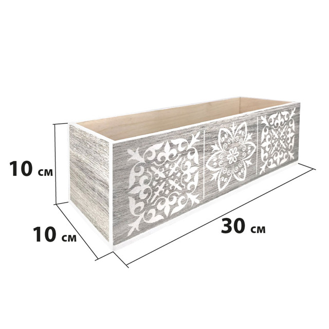 ящик декоративный Орнамент 300х100х100мм  дерево