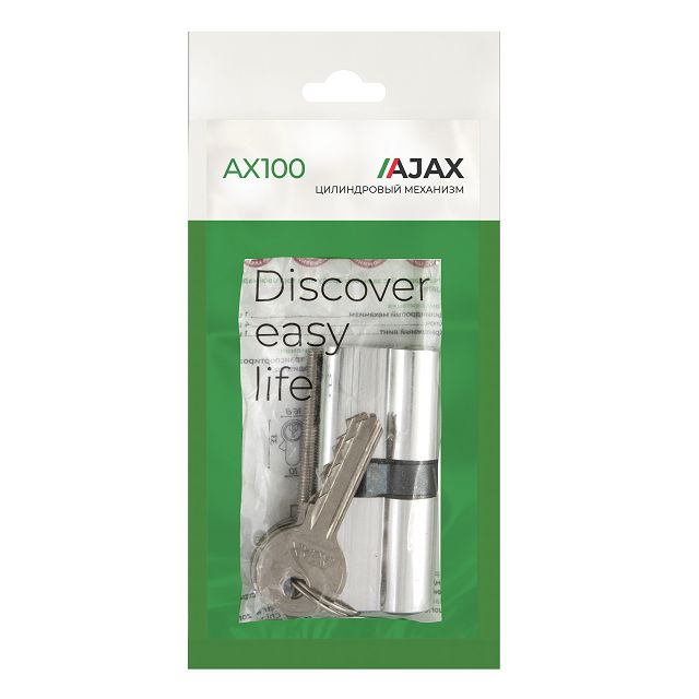 цилиндр ключевой AJAX ax100 70мм 35х35 хром