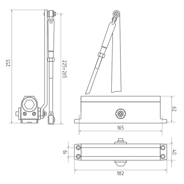 доводчик НОРА-М ISP430F 50-110кг белый морозостойкий с фиксацией