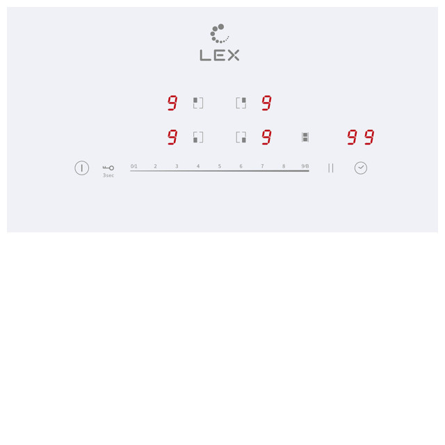 поверхность индукционная LEX EVI 641A WH 60см 4 конфорки белый