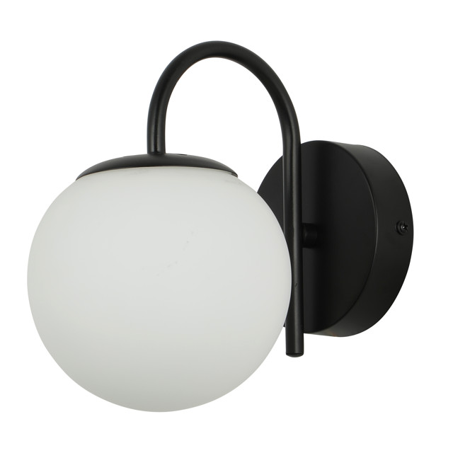 бра настенная SCHAFFNER Ollega Е27 1x40Вт стекло металл чёрный