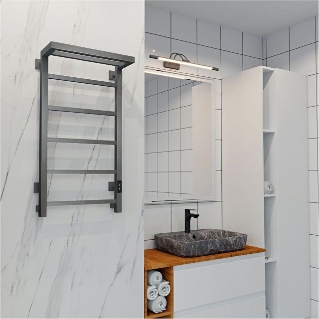 полотенцесушитель электрический INDIGO Forma 800х500мм 120Вт таймер графит металлик