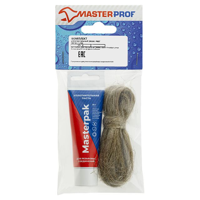 комплект паста уплотнительная Masterpak (вода, пар) 25 г + лён в тубе
