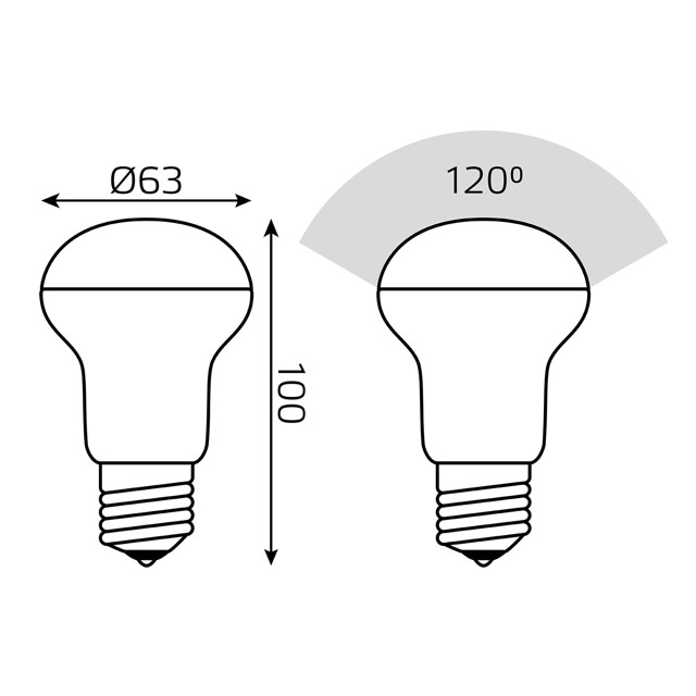 лампа Gauss Elementary 8Вт Е27 650Лм LED 3000К рефлектор