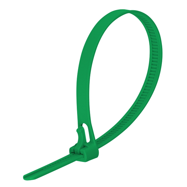 стяжка многоразовая 7,5х300мм зеленый 12шт