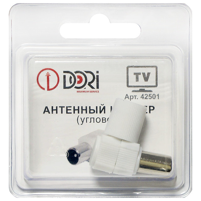 штекер антенный DORI угловой белый