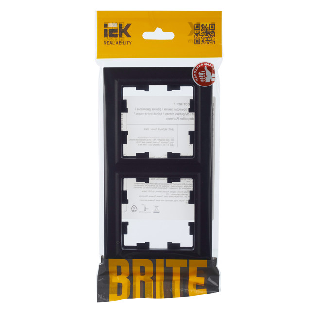 рамка 2 поста IEK BRITE черный рамка 2 поста IEK BRITE черный