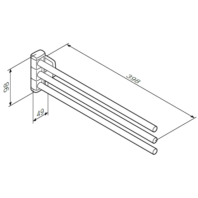 полотенцедержатель поворотный тройной AM.PM Gem хром 39,8см