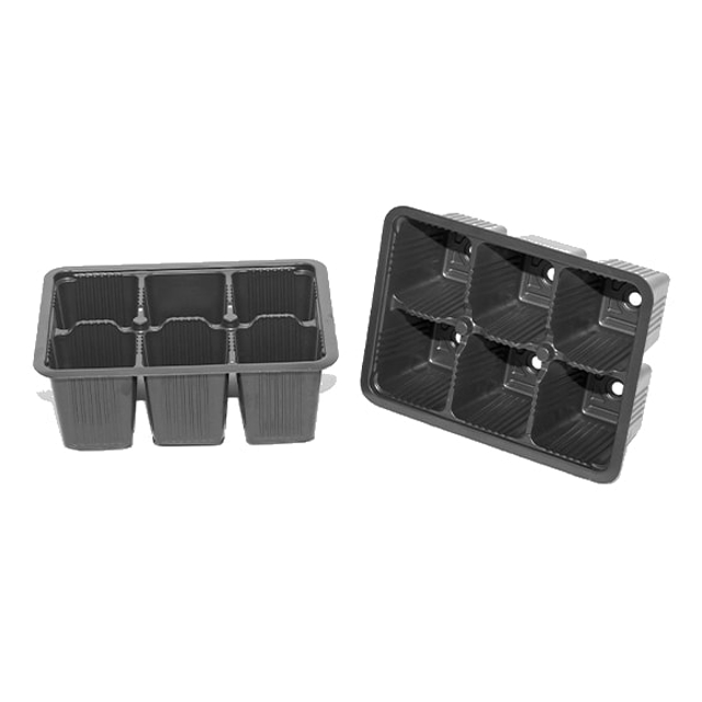 набор кассет пластиковых для рассады 6 ячеек   17,8x13x6,5см 5шт
