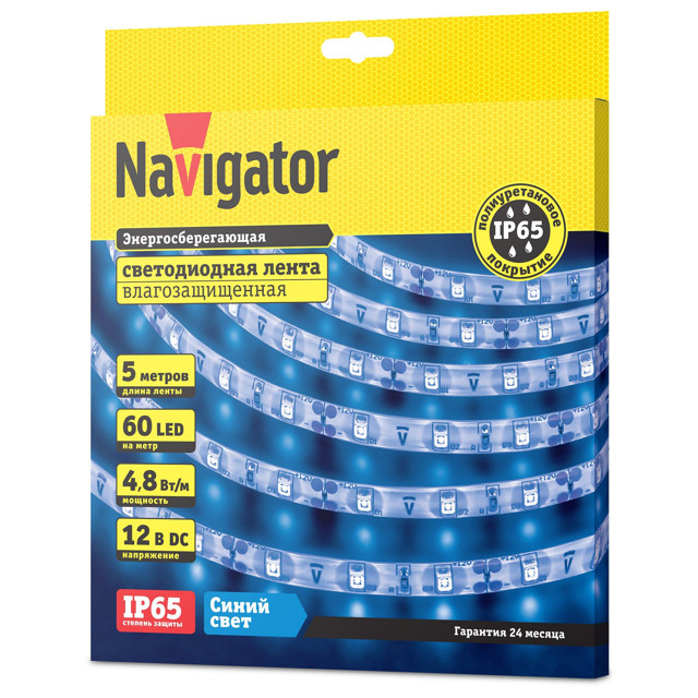 лента светодиодная LED NAVIGATOR  4.8Вт IP65 12В 71404